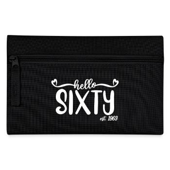 60th Birthday For Women 60 Hello Sixty Est. 1963 - Pencil Case - black - Front