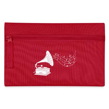Weißes Grammophon und Musik - Federtasche - Rot - Vorne
