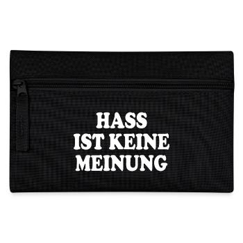 Hass ist keine meinung - Federtasche - Schwarz - Vorne