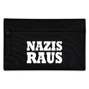 Nazis raus - Federtasche - Schwarz - Vorne
