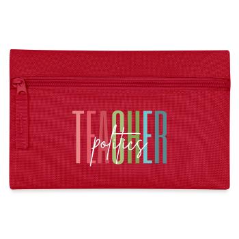 Politique Professeur École Cadeau de remerciement - Trousse - rouge - Devant