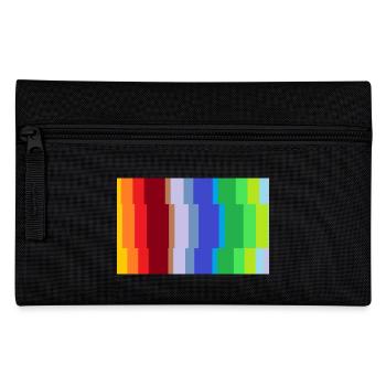 Bunte Struktur - Federtasche - Schwarz - Vorne