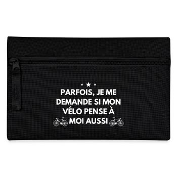 Parfois je me demande si mon vélo t-shirt cadeau - Trousse - noir - Devant