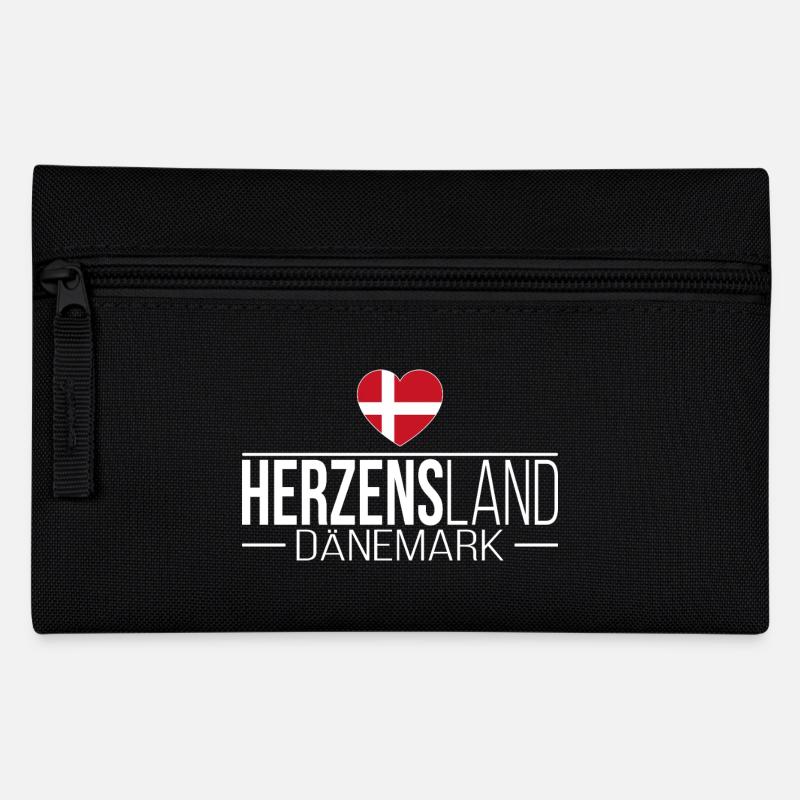 Herzensland Dänemark Skandinavien Urlaub Reise - Federtasche - Schwarz