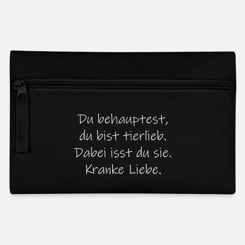 veganer Spruch - Federtasche - Schwarz