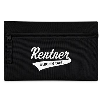 Rentner Dürfen Das! (Rente / Ruhestand / White) - Federtasche - Schwarz - Vorne