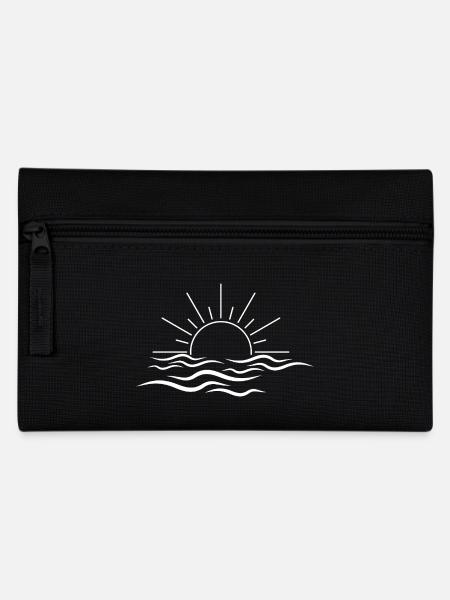 Sonne und Welle - Federtasche - Schwarz