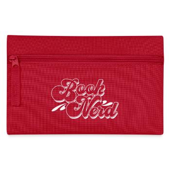 Brook Nerd Script Logo - Pencil Case - red - Front