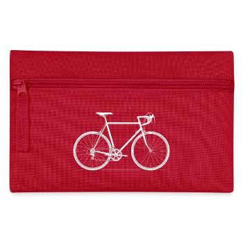 Road Bike Silhouette Design - Pencil Case - red - Front