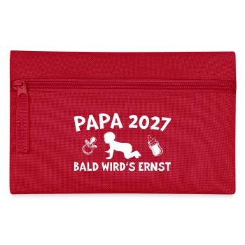 Dad 2027: Funny Pregnancy Announcement - Pencil Case - red - Front
