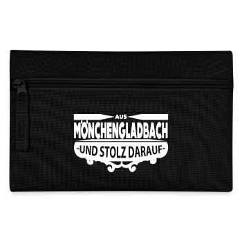 Aus Mönchen Gladbach und stolz Heimat Geburtsort - Federtasche - Schwarz - Vorne