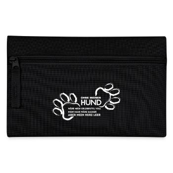 Hunde Shirt-Geldbeutel voll - Federtasche - Schwarz - Vorne