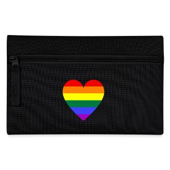 Regenbogen Herz - Federtasche - Schwarz - Vorne