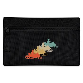 Retro Vintage Style Schneemobil Motorschlitten - Federtasche - Schwarz - Vorne