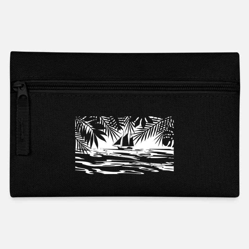 Caribbean, island, ship - Pencil Case - black