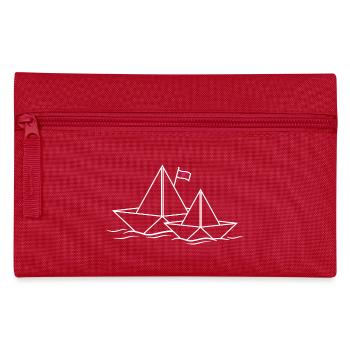 Papierschiffe Herz Liebe Paare Papierboot Schiff - Federtasche - Rot - Vorne