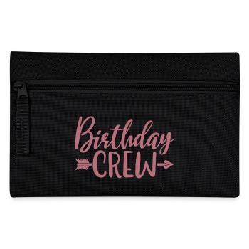 Birthday Crew Matching Group Birthday Party Outfit - Pencil Case - black - Front