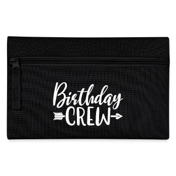 Birthday Crew Matching Group Birthday Party Outfit - Pencil Case - black - Front