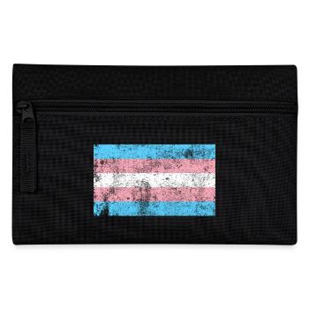 Transgender Flagge Grunge Vintage Retro - Federtasche - Schwarz - Vorne