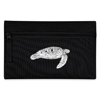 Elegante schwimmende vintage Wasserschildkröte - Federtasche - Schwarz - Vorne