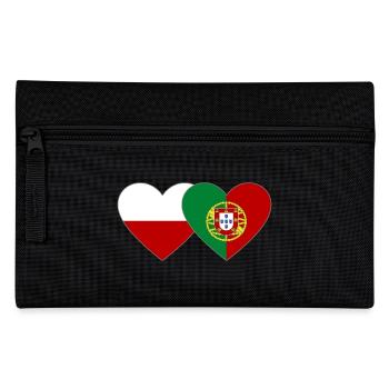 Pologne Portugal Drapeau Coeur - Trousse - noir - Devant
