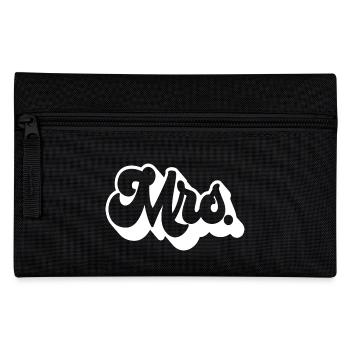 Mrs. Matching Couple Engagement Wedding Honeymoon - Pencil Case - black - Front
