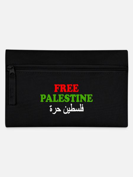 Free palestine - Federtasche - Schwarz