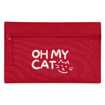 Blague humoristique sur le chat avec un style écrit à la main - Trousse - rouge - Devant