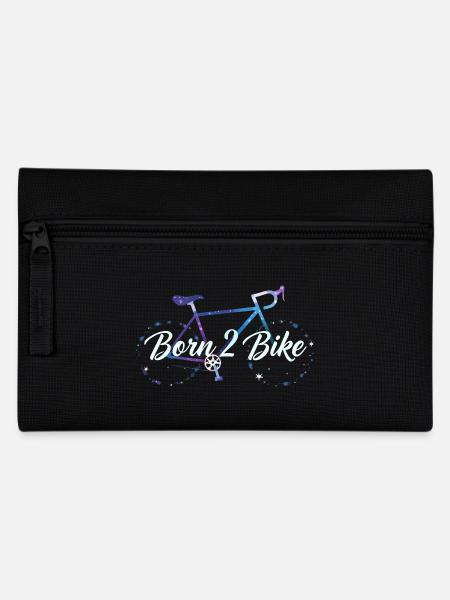 “Born 2 Bike” Celestial Bicycle Design - Pencil Case - black
