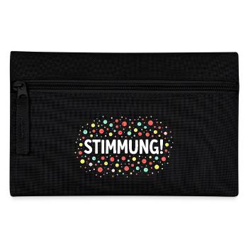 Konfetti Stimmung Karneval Fasching - Federtasche - Schwarz - Vorne