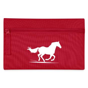 Galoppierendes Pferd - Federtasche - Rot - Vorne
