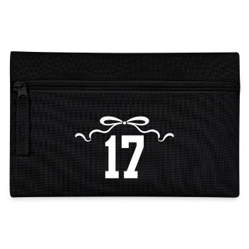 Number 17 Knot - 17th Anniversary - Pencil Case - black - Front