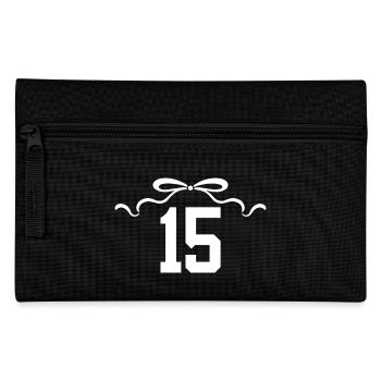 Numéro 15 noeud - 15e anniversaire - Trousse - noir - Devant