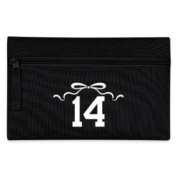 Numéro 14 noeud - 14e anniversaire - Trousse - noir - Devant
