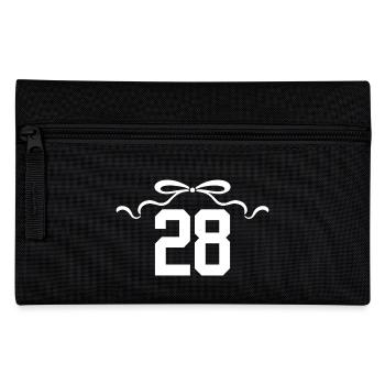 Numéro 28 noeud - 28e anniversaire - Trousse - noir - Devant