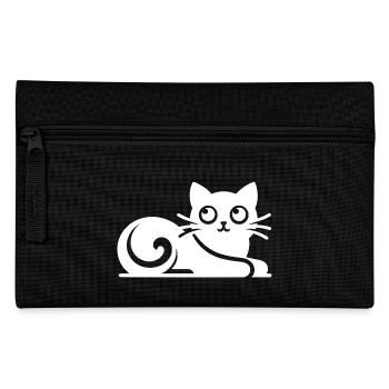 Cute Abstract Cats Drawing - Pencil Case - black - Front