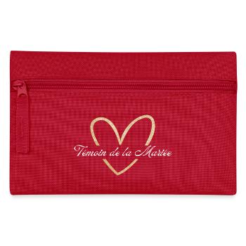 Zeuge der Braut goldenes Herz Glitzer - Federtasche - Rot - Vorne