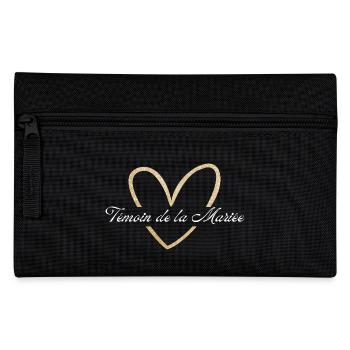 Zeuge der Braut goldenes Herz Glitzer - Federtasche - Schwarz - Vorne