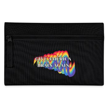 Give America Brain Again Rainbow LGBTQ - Federtasche - Schwarz - Vorne