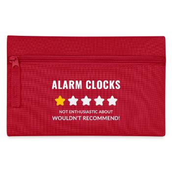 No Nonsense Alarm Clock Illustration - Pencil Case - red - Front