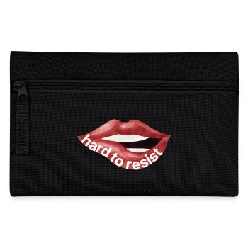 Hard to Resist – Rote Lippen Illustration - Federtasche - Schwarz - Vorne