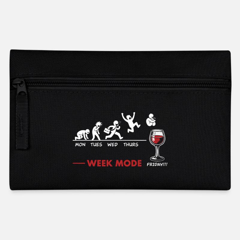 Vive le week-end - humour vin - Pencil Case - black