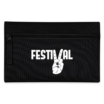 festival peace Musik Konzerte Party feiern - Federtasche - Schwarz - Vorne