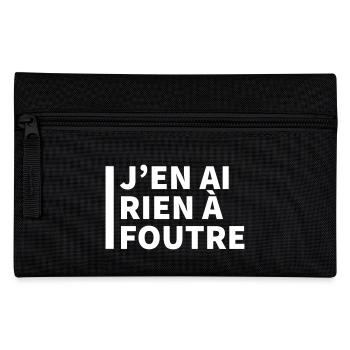 Texte "J'en ai rien à foutre" - Trousse - noir - Devant