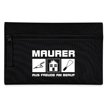 Maurer - Aus Freude am Beruf - Federtasche - Schwarz - Vorne