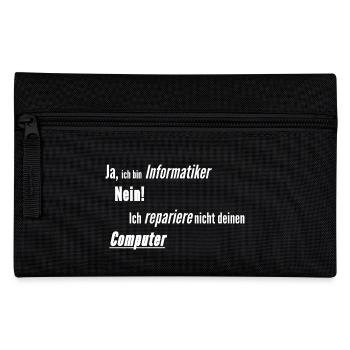 Informatiker Computer kaputt - Federtasche - Schwarz - Vorne