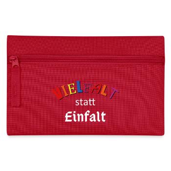 Vielfalt statt Einfalt - Federtasche - Rot - Vorne