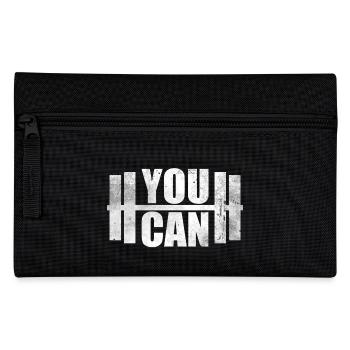 You Can Muskel Shirt Geschenk GYM Hanteln - Federtasche - Schwarz - Vorne
