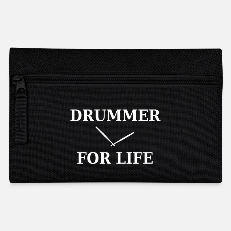 drummer drums drummer - Pencil Case - black