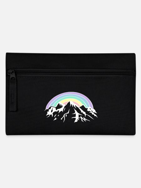 Regenbogen und Berge - Federtasche - Schwarz